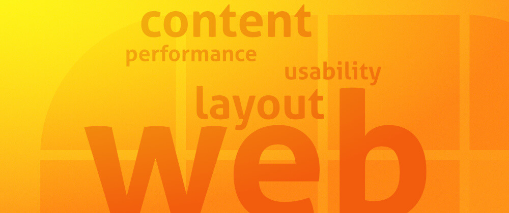 web, content, performance, usability, layout