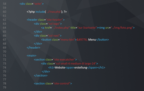 Blick in den Programmcode einer Website